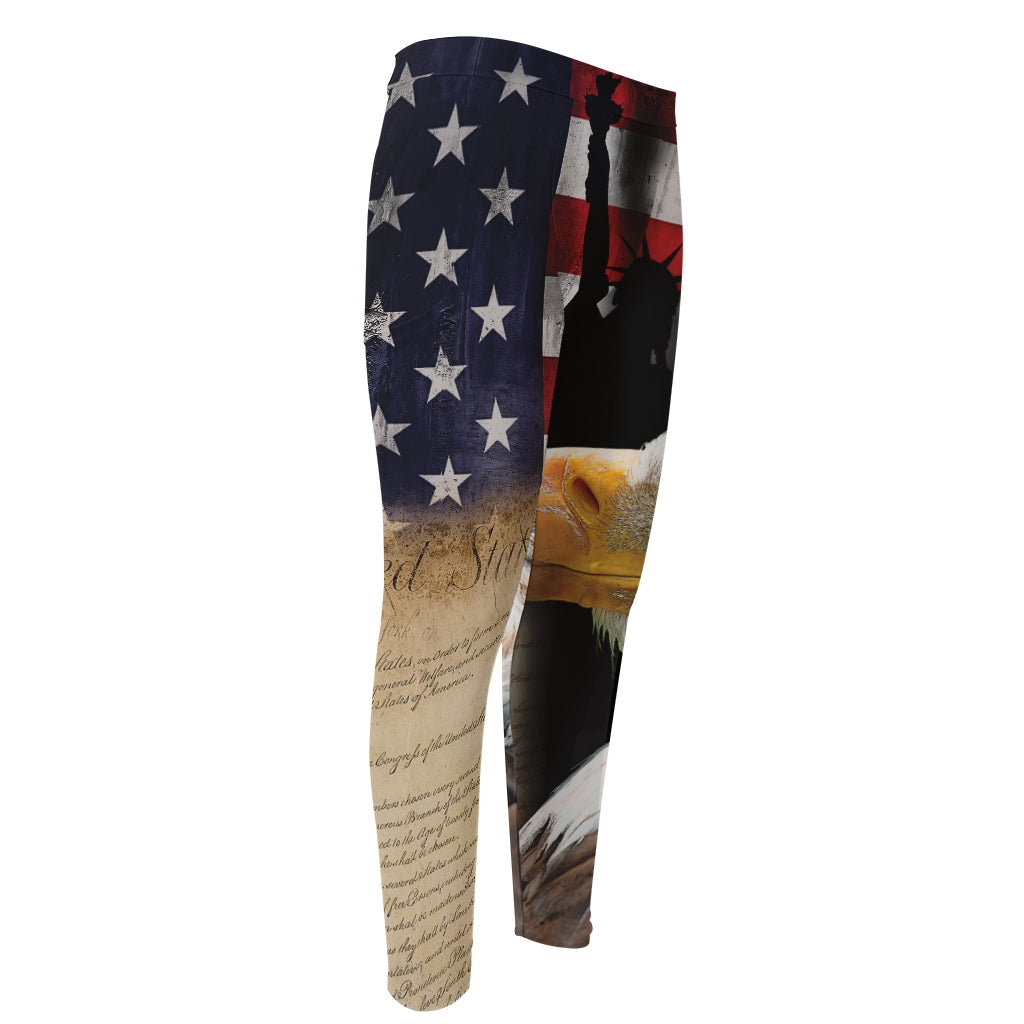 American Dream Of Liberty Print Men's Compression Pants