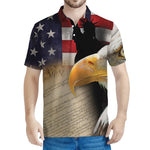 American Dream Of Liberty Print Men's Polo Shirt