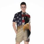 American Dream Of Liberty Print Men's Rompers
