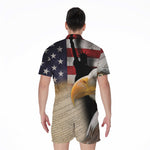 American Dream Of Liberty Print Men's Rompers