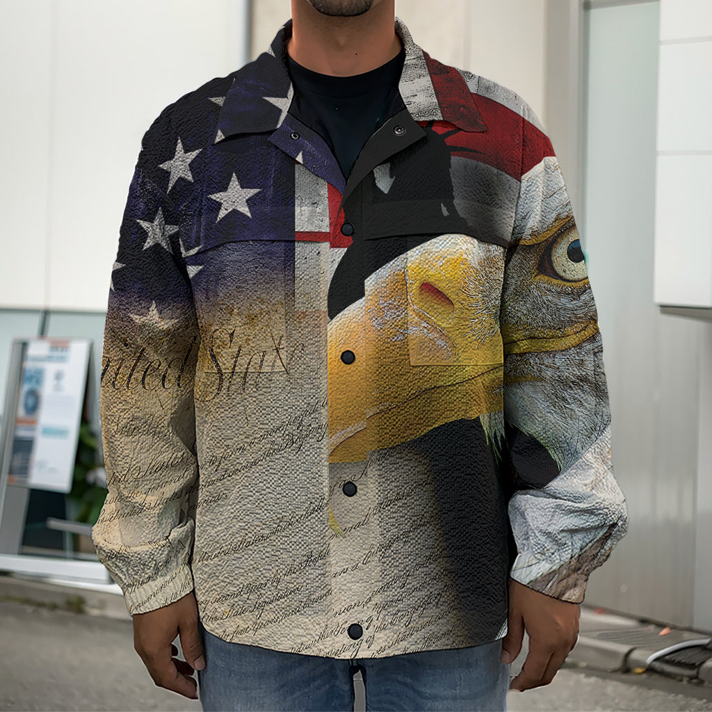 American Dream Of Liberty Print Men's Shirt Jacket