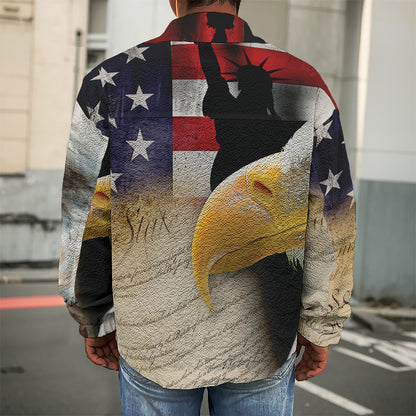 American Dream Of Liberty Print Men's Shirt Jacket