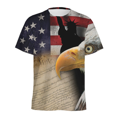 American Dream Of Liberty Print Men's Sports T-Shirt
