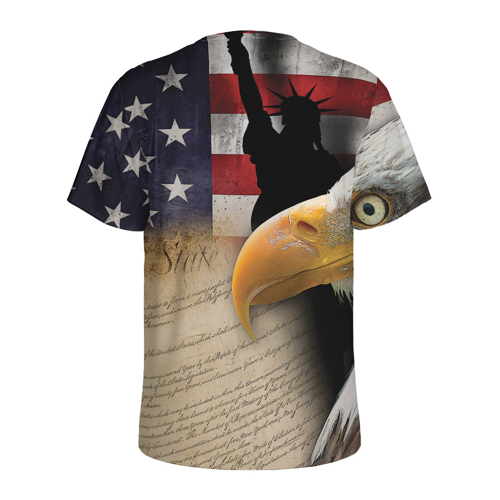 American Dream Of Liberty Print Men's Sports T-Shirt