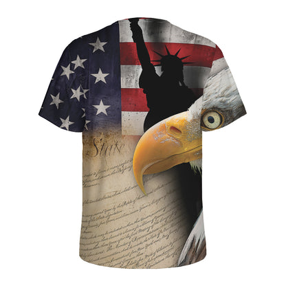 American Dream Of Liberty Print Men's Sports T-Shirt