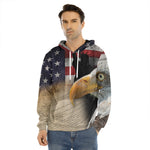 American Dream Of Liberty Print Men's Velvet Pullover Hoodie