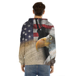 American Dream Of Liberty Print Men's Velvet Pullover Hoodie