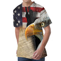 American Dream Of Liberty Print Men's Velvet T-Shirt