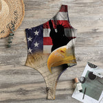 American Dream Of Liberty Print One Shoulder Bodysuit