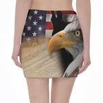 American Dream Of Liberty Print Pencil Mini Skirt