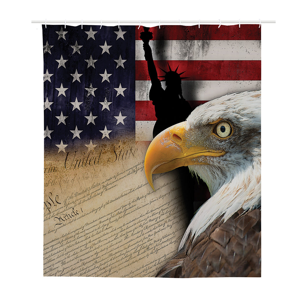 American Dream Of Liberty Print Polyester Shower Curtain