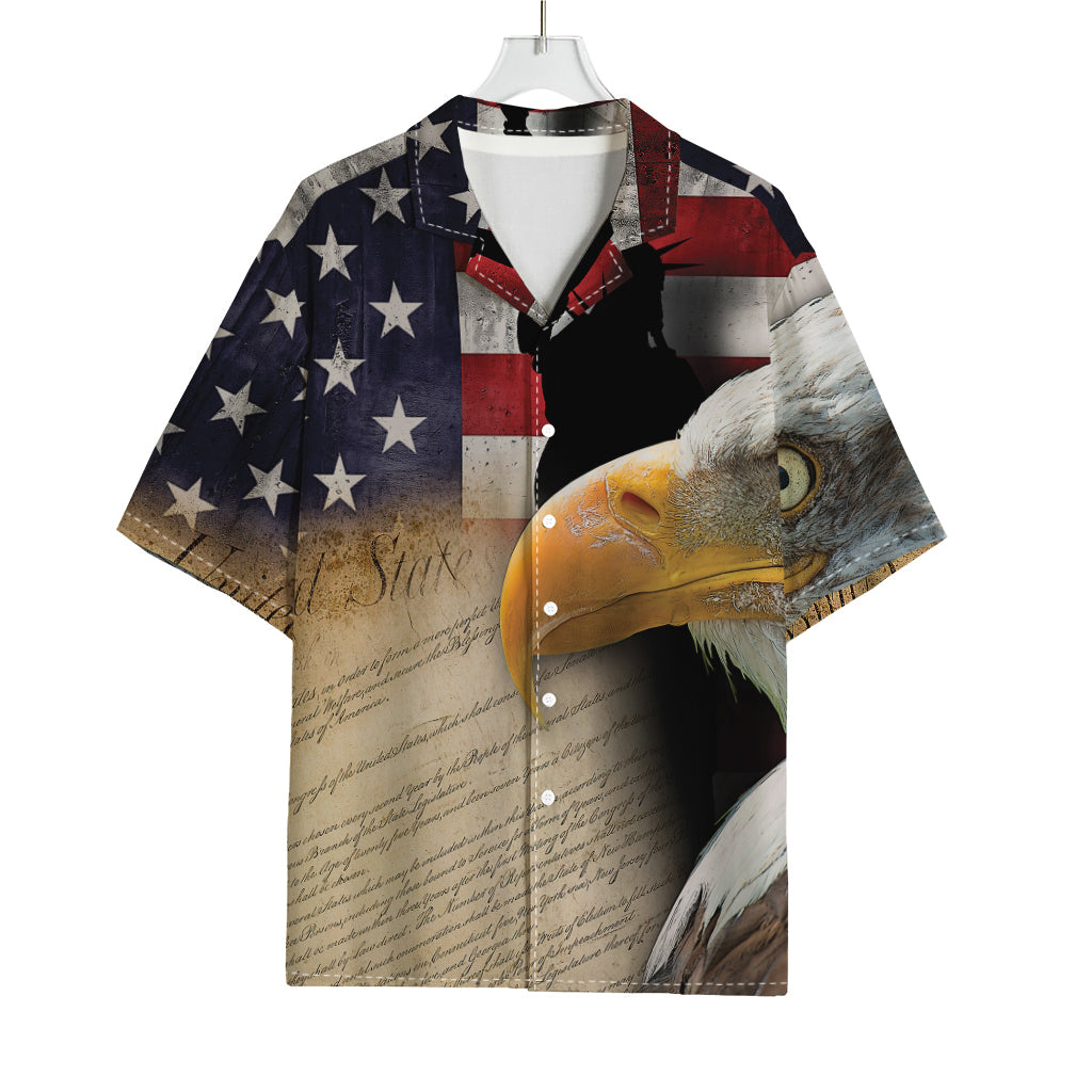 American Dream Of Liberty Print Rayon Hawaiian Shirt