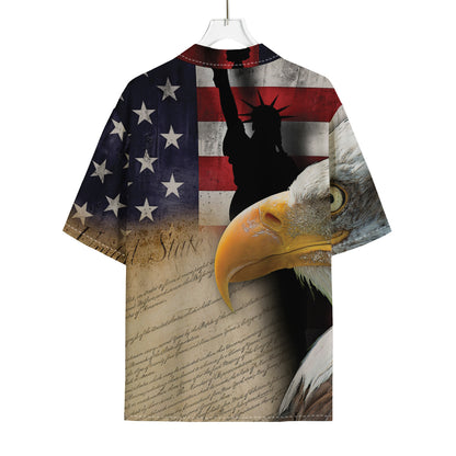 American Dream Of Liberty Print Rayon Hawaiian Shirt