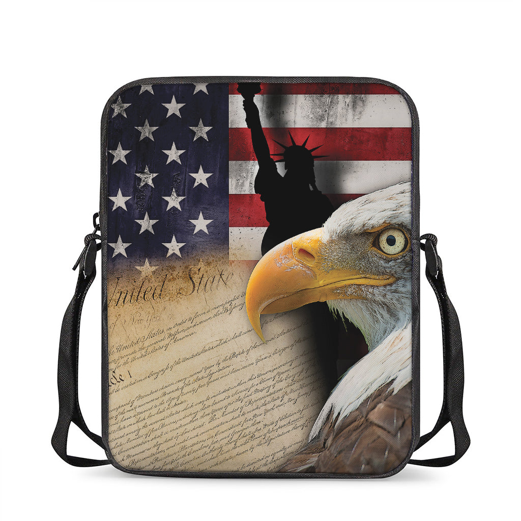 American Dream Of Liberty Print Rectangular Crossbody Bag