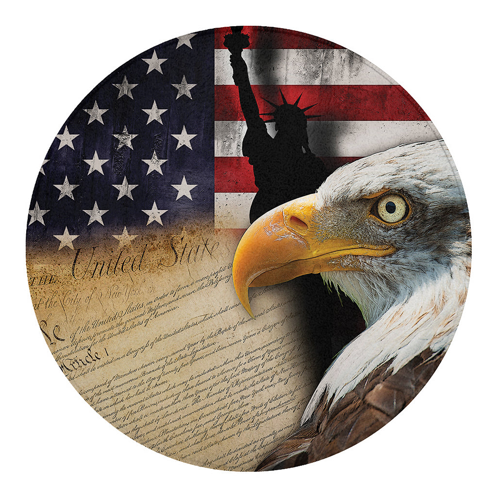 American Dream Of Liberty Print Round Blanket