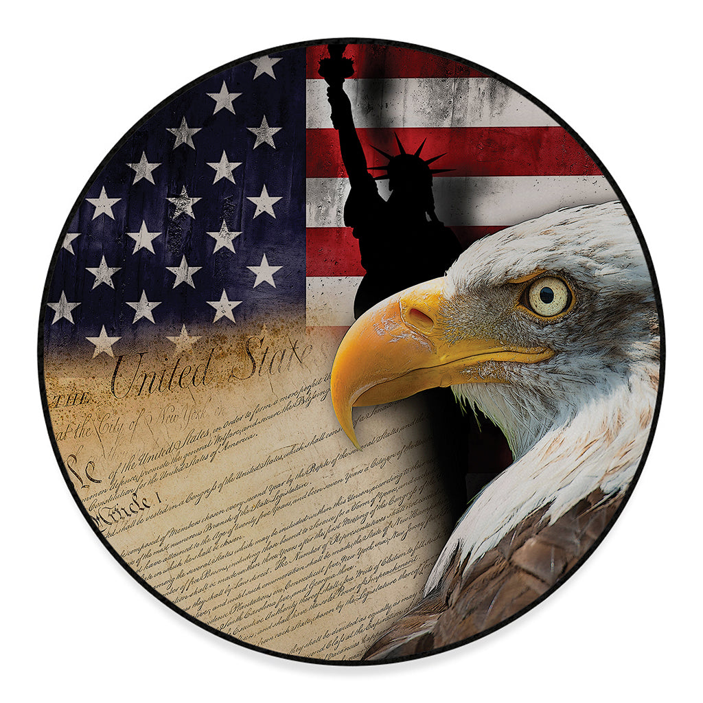 American Dream Of Liberty Print Round Floor Mat