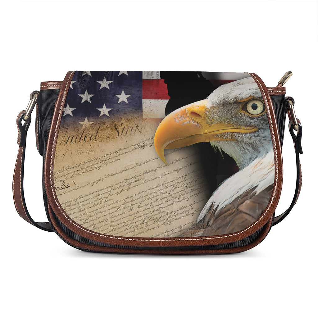 American Dream Of Liberty Print Saddle Bag