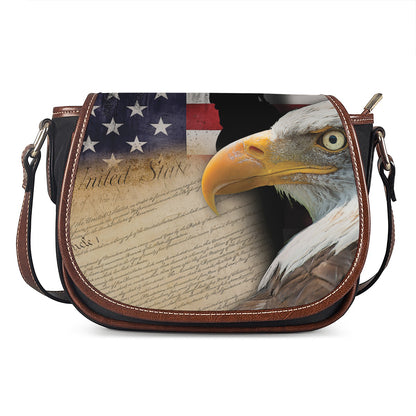 American Dream Of Liberty Print Saddle Bag