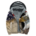American Dream Of Liberty Print Sherpa Lined Zip Up Hoodie