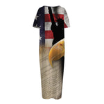 American Dream Of Liberty Print Short Sleeve Long Nightdress