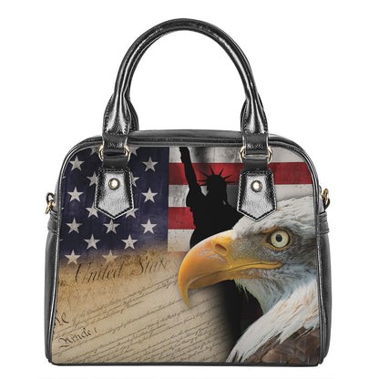 American Dream Of Liberty Print Shoulder Handbag