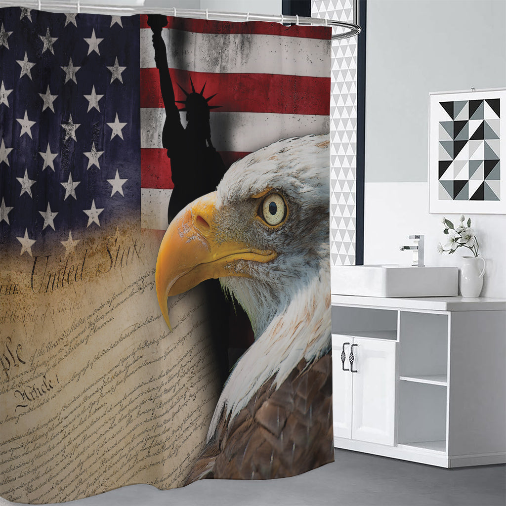 American Dream Of Liberty Print Shower Curtain