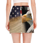 American Dream Of Liberty Print Side Slit Mini Skirt