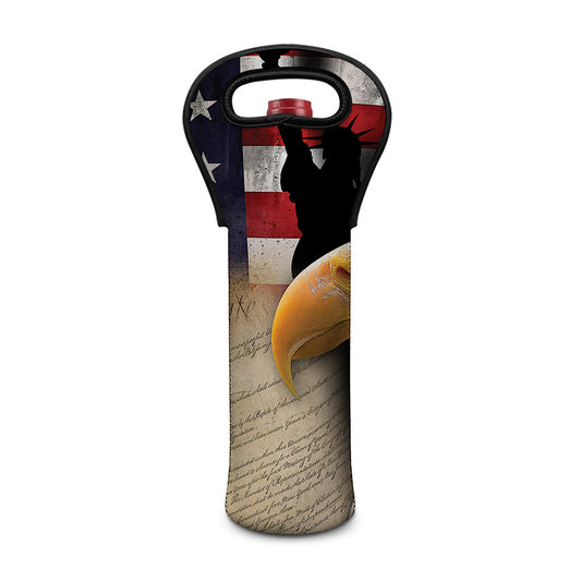American Dream Of Liberty Print Single Neoprene Wine Tote