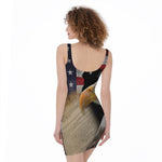American Dream Of Liberty Print Sleeveless Bodycon Dress