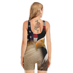 American Dream Of Liberty Print Sleeveless One Piece Swimsuit