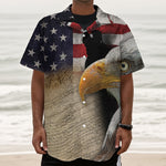 American Dream Of Liberty Print Textured Short Sleeve Shirt