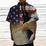 American Dream Of Liberty Print Textured Short Sleeve Shirt