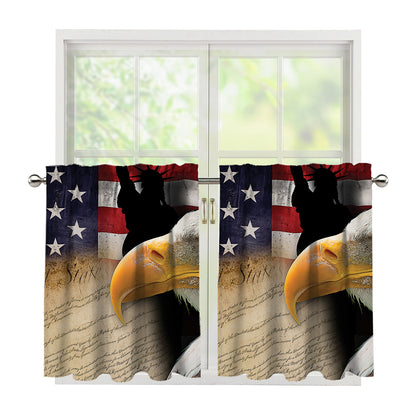 American Dream Of Liberty Print Tier Curtains