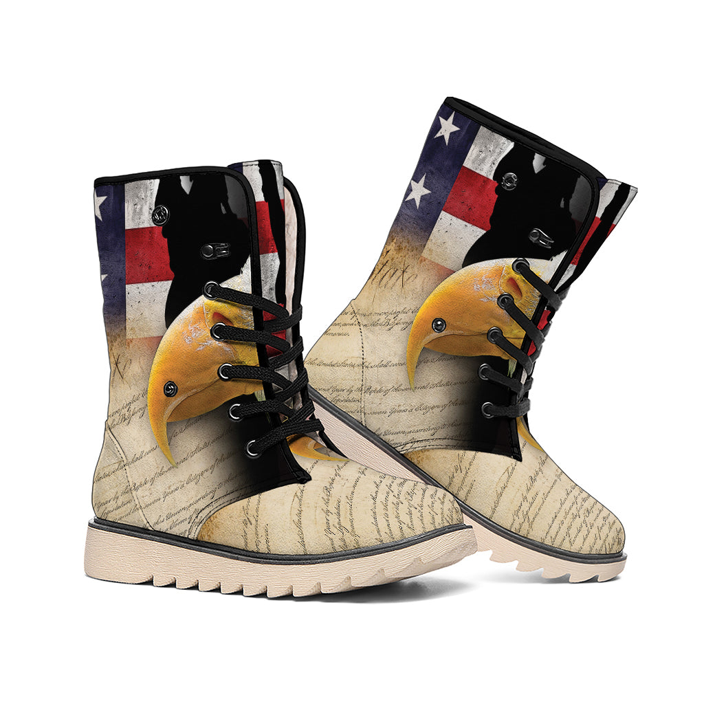 American Dream Of Liberty Print Winter Boots