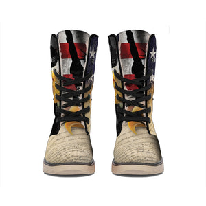 American Dream Of Liberty Print Winter Boots