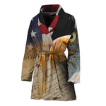 American Dream Of Liberty Print Women's Bathrobe