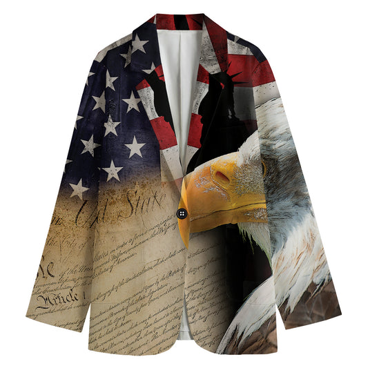 American Dream Of Liberty Print Women's Blazer