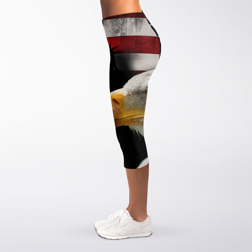American Dream Of Liberty Print Women's Capri Leggings