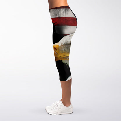 American Dream Of Liberty Print Women's Capri Leggings