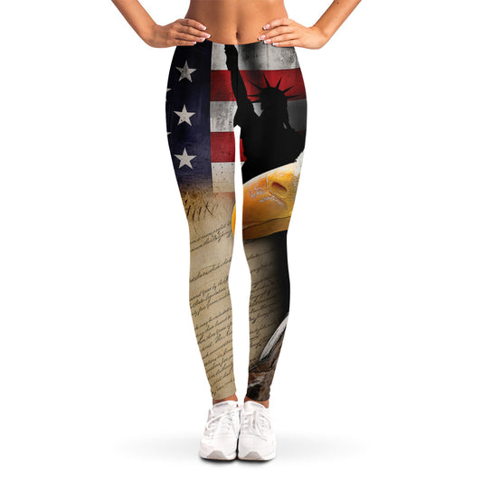 American Dream Of Liberty Print Women's Leggings
