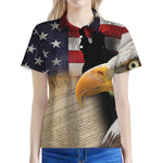 American Dream Of Liberty Print Women's Polo Shirt