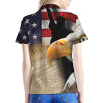 American Dream Of Liberty Print Women's Polo Shirt