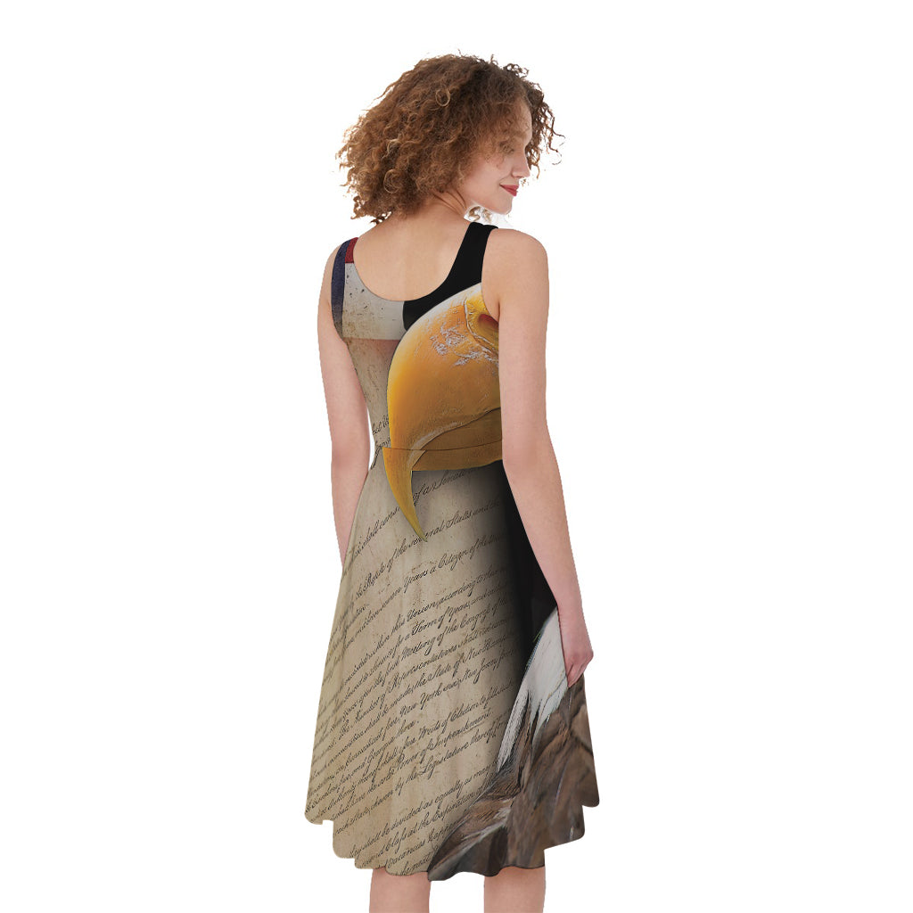 American Dream Of Liberty Print Women's Sleeveless Dress