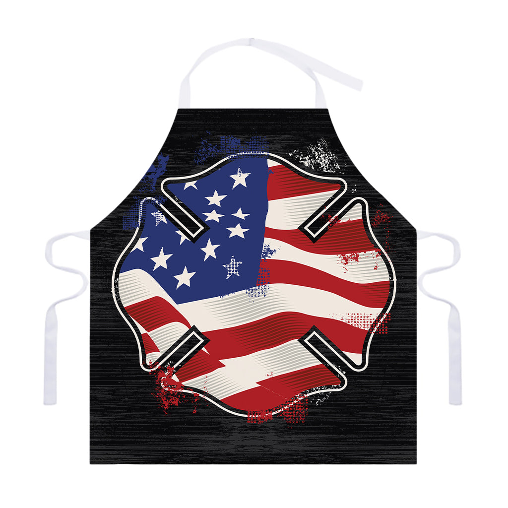 American Firefighter Emblem Print Adjustable Apron