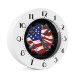 American Firefighter Emblem Print Alarm Clock