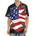 American Firefighter Emblem Print Aloha Shirt