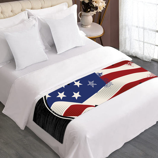 American Firefighter Emblem Print Bed Runner