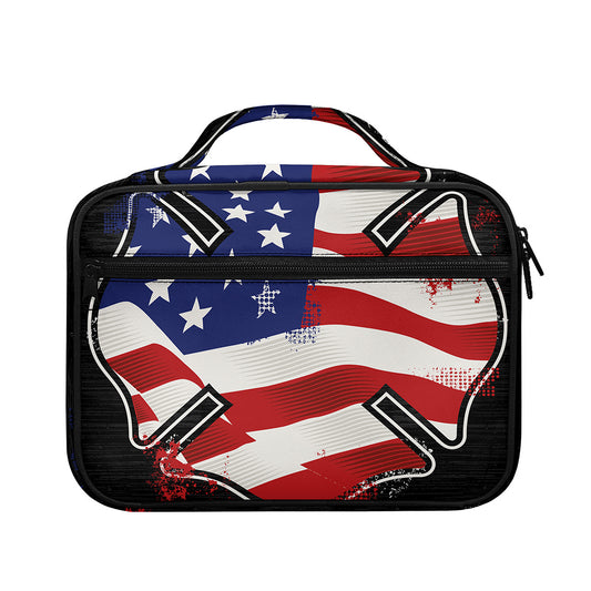 American Firefighter Emblem Print Briefcase Bible Bag