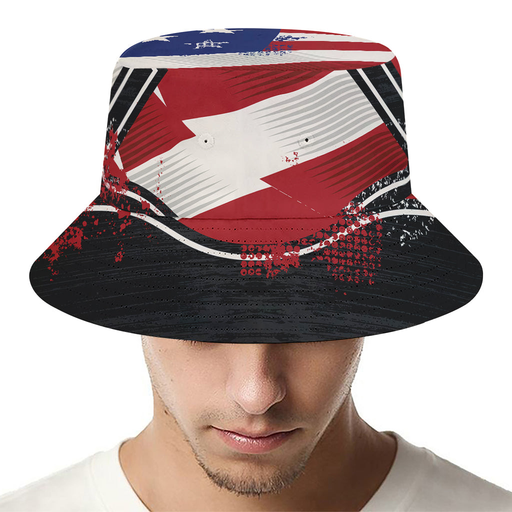 American Firefighter Emblem Print Bucket Hat