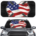 American Firefighter Emblem Print Car Windshield Sun Shade